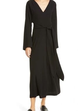 Jenni Kayne Black V-Neck Wrap Midi Dress - Women